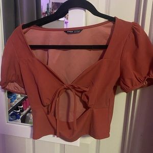 Cropped Puffy Sleeve Top